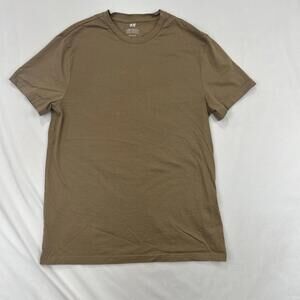 H&M T-Shirt Tan Regular Fit Coupe Standar Medium Tan Adult